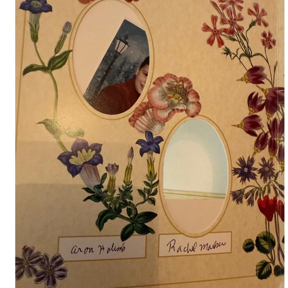 Floral Elegance Photograph Album w/ Ribbon Tie - Botanical Vintage Photo Album